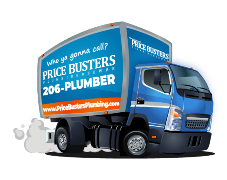 Pricebusterplumbing Logo Truck Left Side Original Truck Large 768x609